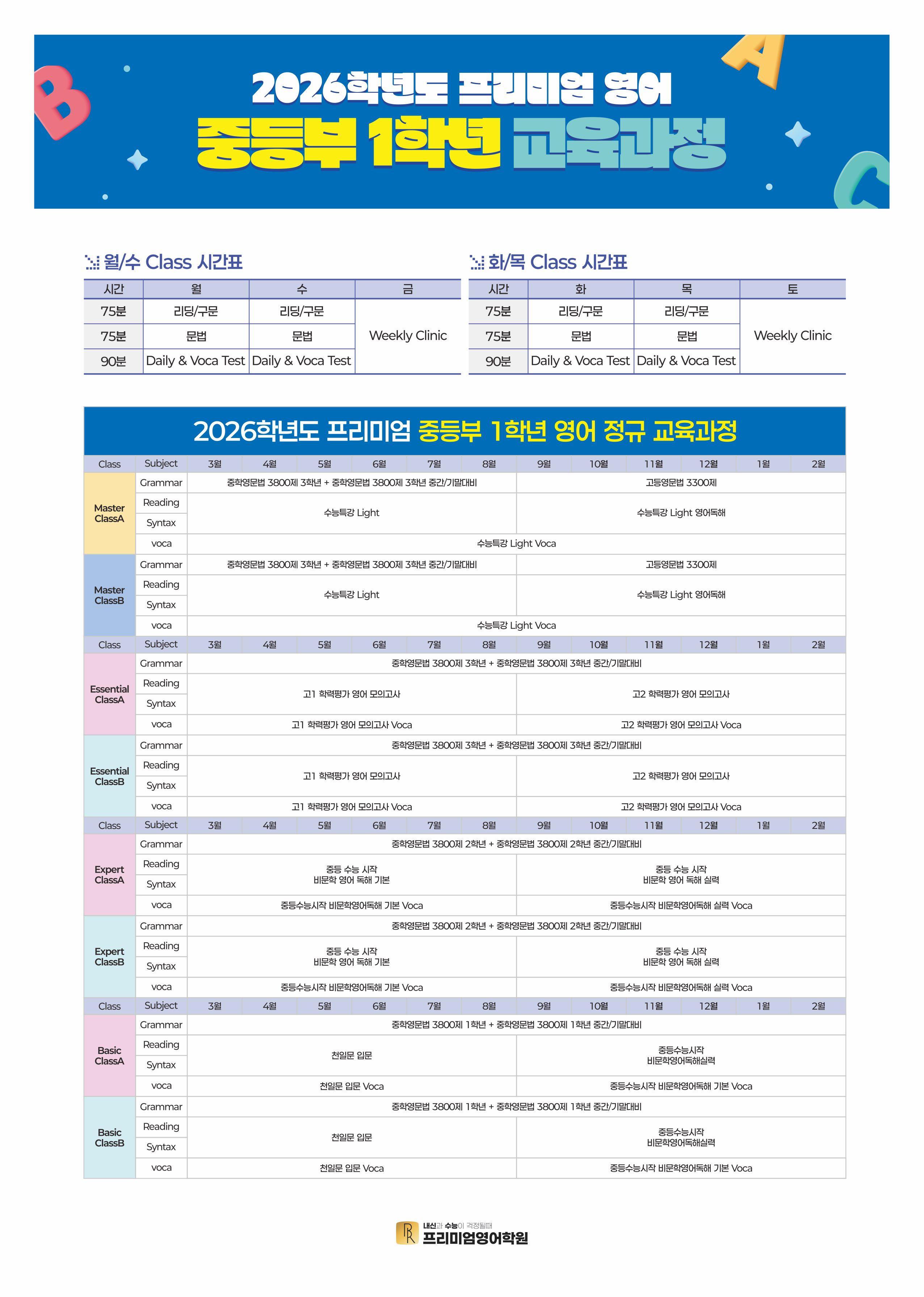 학원 커리큘럼 이미지