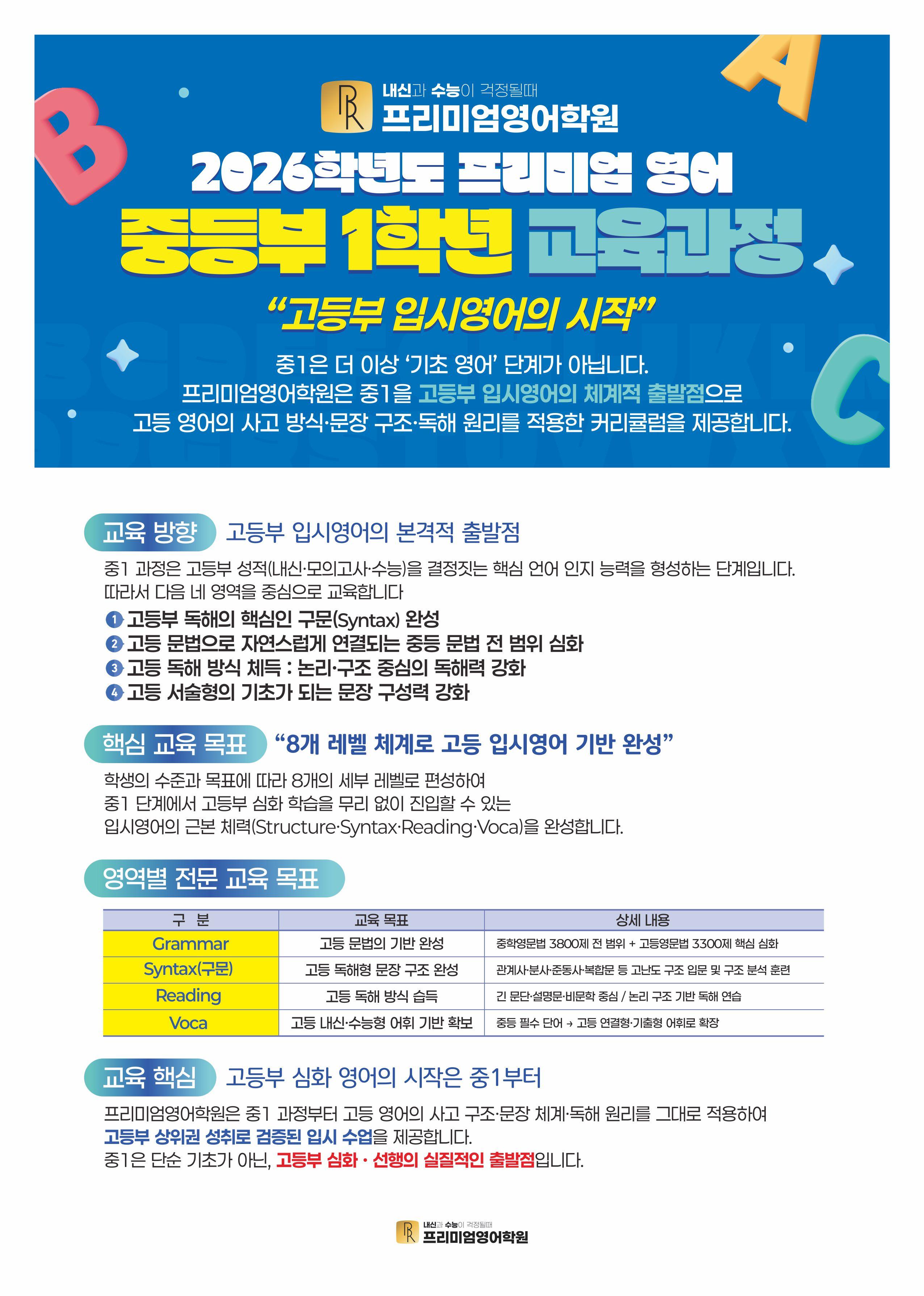 학원 커리큘럼 이미지