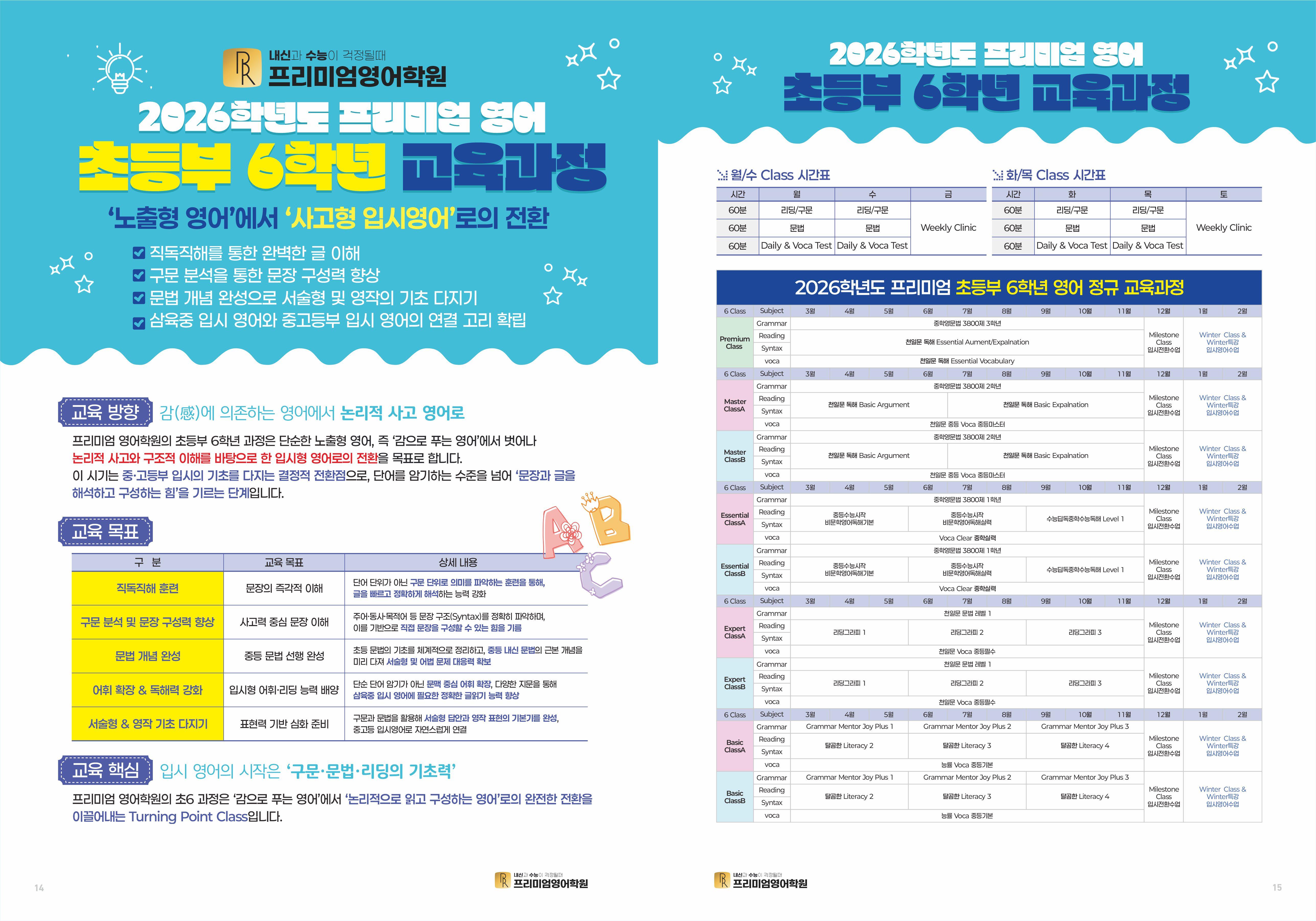 학원 커리큘럼 이미지