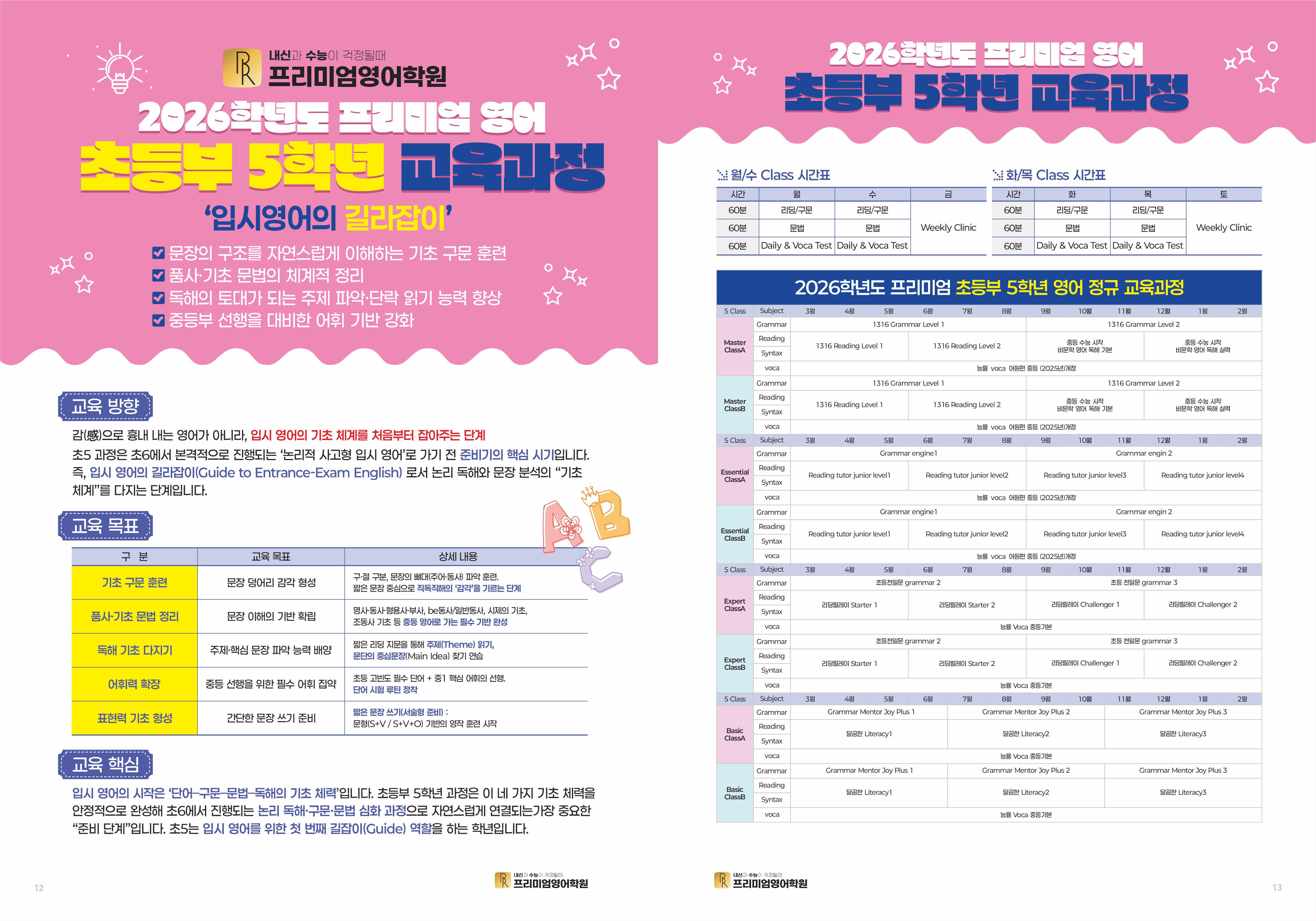 학원 커리큘럼 이미지