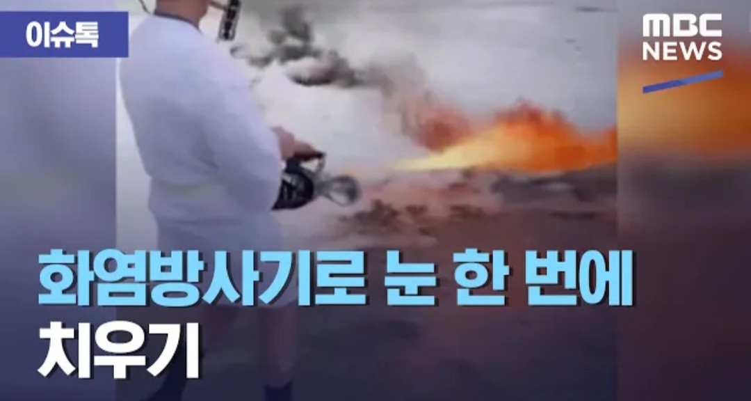 첫눈엔 여친 데려가고 군대엔 화염방사기 데려가자