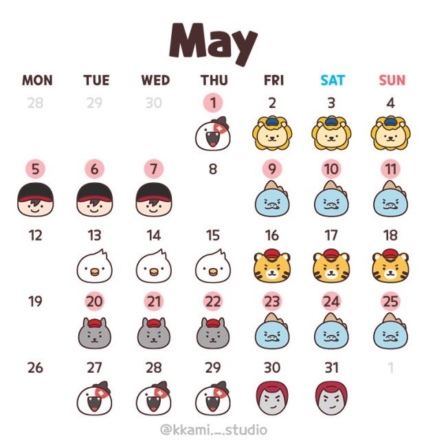 두산베어스 5월 대전표