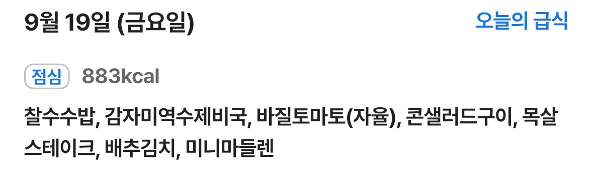 매일 급식 올리기 95일차